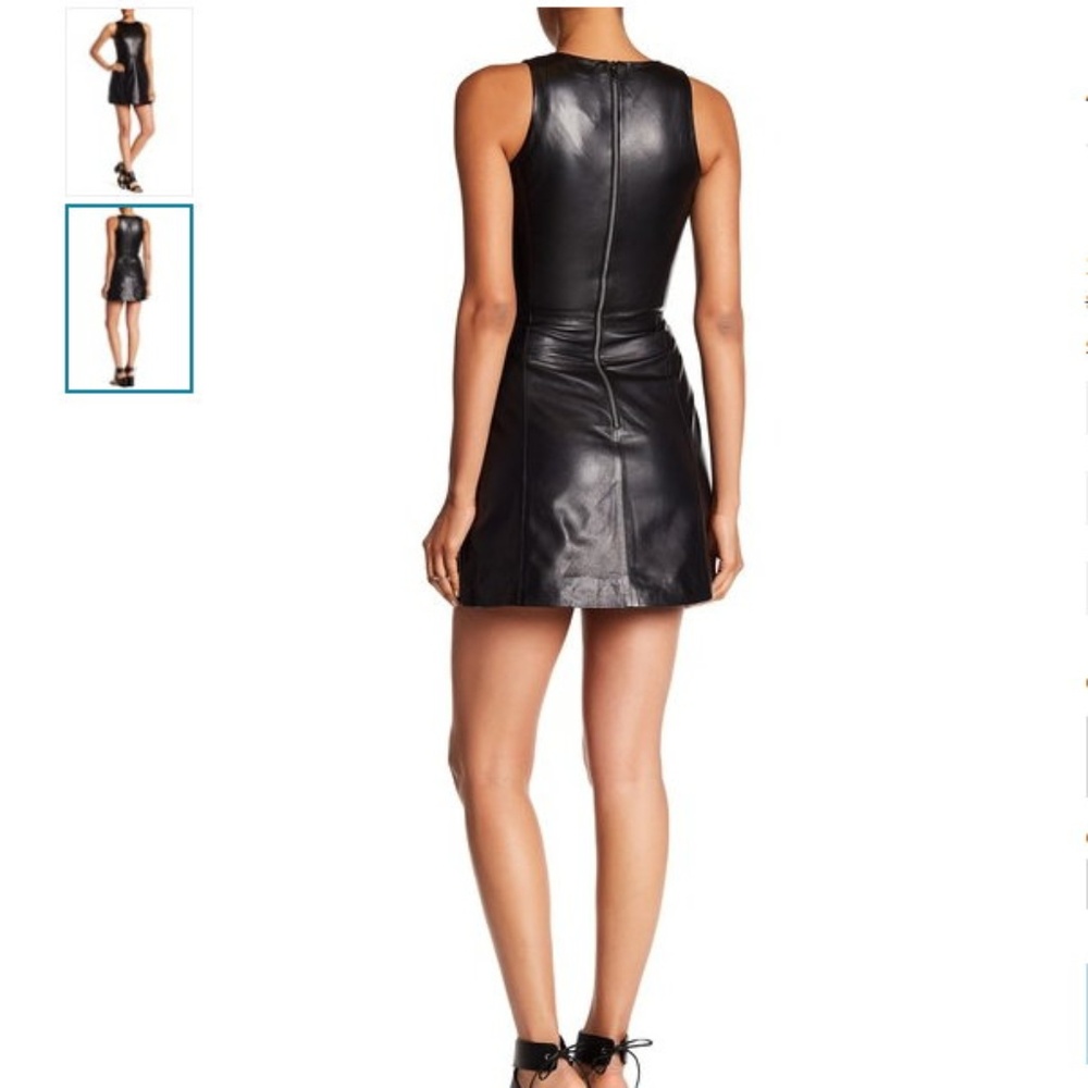 NWT Muubaa Agden soft beautiful high quality lamb leather black mini dress - Picture 2 of 8